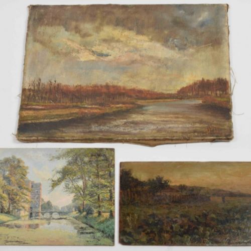 [Graphic Arts, Paintings & Drawings 16th-19th Century] Three paintings: (1) (Fig&hellip;