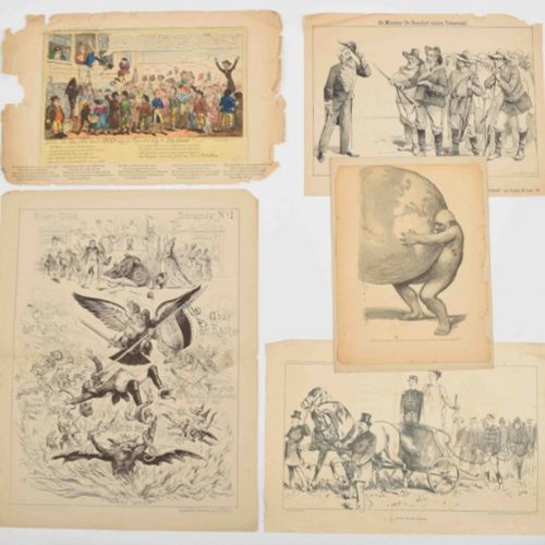 [Graphic Arts, Paintings & Drawings 16th-19th Century] Five various prints: (1) &hellip;