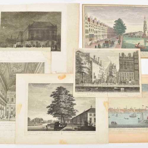 [Amsterdam] Lot with 34 engravings, 18th century G.B. Probst. De Binnenkant van &hellip;