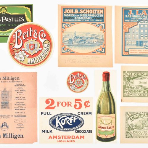 [Amsterdam] [Advertising wrappers] Lot with 10 wrappers for Amsterdam products, &hellip;