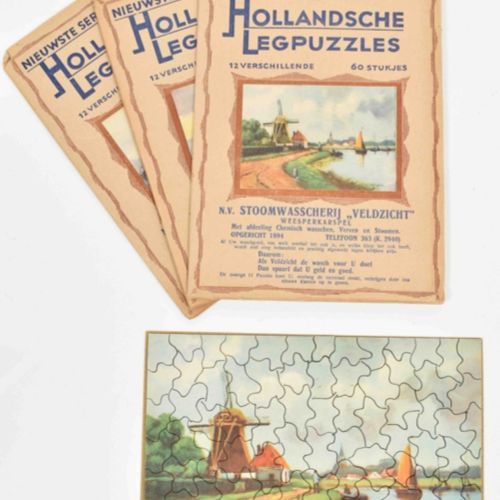 [Toys] [Puzzles] N.V. Stoomwasscherij "Veldzicht" 3 jigsaw puzzles from the "Hol&hellip;