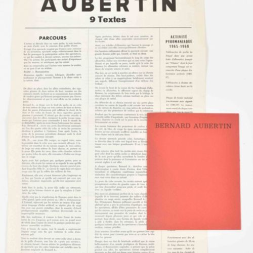 [Avant-Garde] Bernard Aubertin, lot of 2 Aubertin, 9 Texte. Paris, Selbstverlag,&hellip;