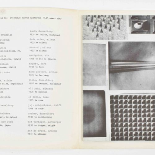 [Avant-Garde] 0: Tentoonstelling Nul. Amsterdam, Stedelijk Museum, 1962 Ill. Sti&hellip;