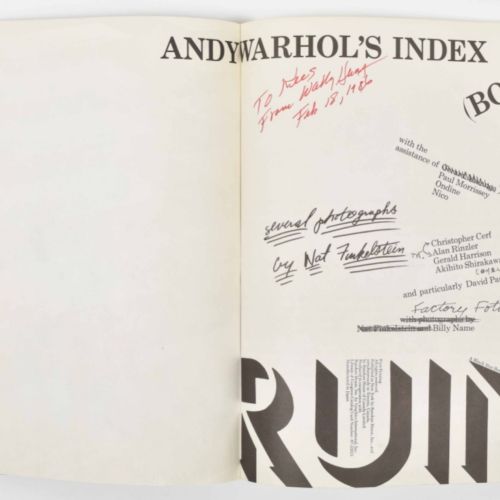 [Avant-Garde] Andy Warhol Andy Warhol's Index (Book). New York, Random House, 19&hellip;