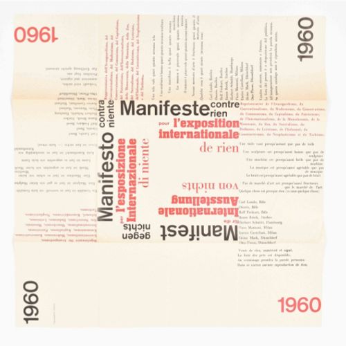 [Avant-Garde] Nul/Zero, 3 Manifests Against Nothing, 1960-1961 Manifest gegen da&hellip;