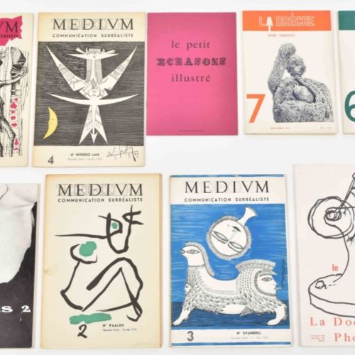 [Avant-Garde] Surrealist Magazines, lot of 9 Set completo di Medium, Communicati&hellip;