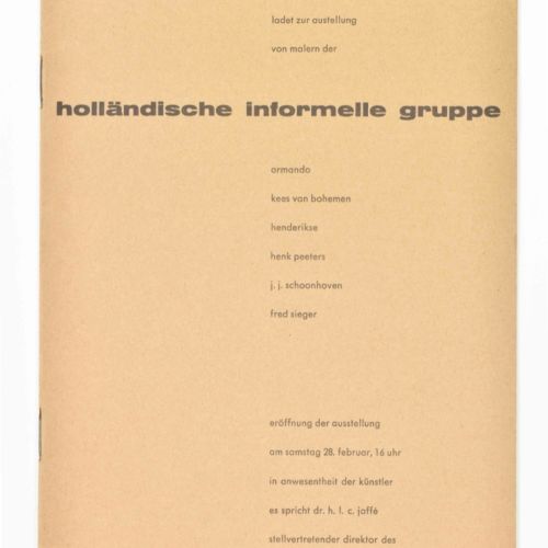 [Avant-Garde] Holländische Informelle Gruppe. Dusseldorf, Galerie Gunar, 1959 Ta&hellip;