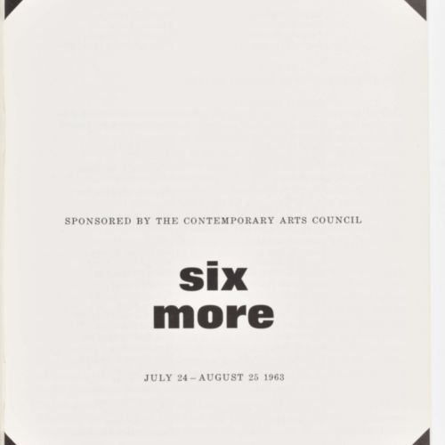 [Avant-Garde] Group exhibition catalogues USA, lot of 4 Incluye: Six more, una e&hellip;