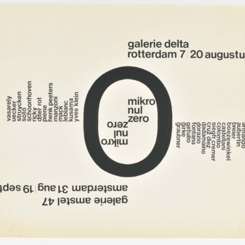 [Avant-Garde] Zero, Mikro Nul Zero Galerie Amstel 47 Amsterdam/Galerie Delta Rot&hellip;