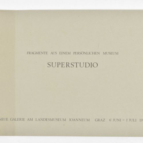 [Avant-Garde] Superstudio, Fragments from a personal museum Fragmente aus einem &hellip;
