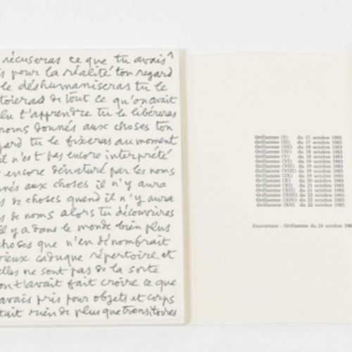 [Avant-Garde] Jean Dubuffet, Oriflammes 巴黎，Ryôan-Ji出版社，1984年。折叠的硬纸作品集，有杜布菲手写的（部分&hellip;