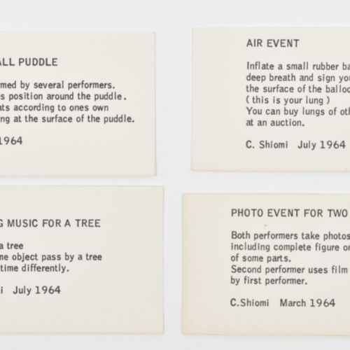 [Fluxus] Mieko Shiomi, Event Cards New York, Fluxus-Editionen wahrscheinlich 196&hellip;