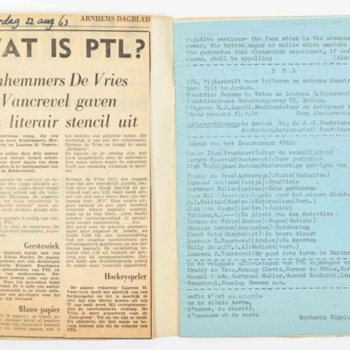 [Avant-Garde] PTL: Tijdschrift voor Letteren en Schoone Kunsten No. 1, Summer 19&hellip;