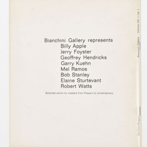 [Avant-Garde] Ten from Rutgers University 纽约，保罗-比安奇尼画廊，1965年。装订的小册子，白色的封面上印有大的黑色&hellip;