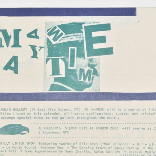[Fluxus] Maytime Yamtime Festival Calendar Smolin Gallery NY 1963 Dépliant doubl&hellip;