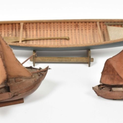 Null [Antiques, Silver/Gold, Objects] [Model ships] Historic model of a canoe 20&hellip;