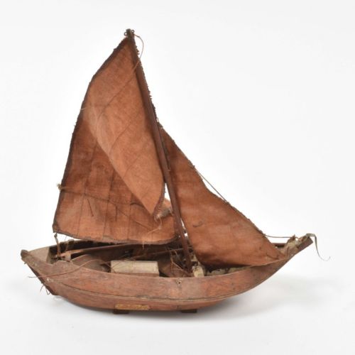 Null [Antiques, Silver/Gold, Objects] [Model ships] Historic model of a canoe 20&hellip;