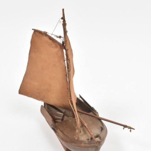 Null [Antiques, Silver/Gold, Objects] [Model ships] Historic model of a canoe 20&hellip;