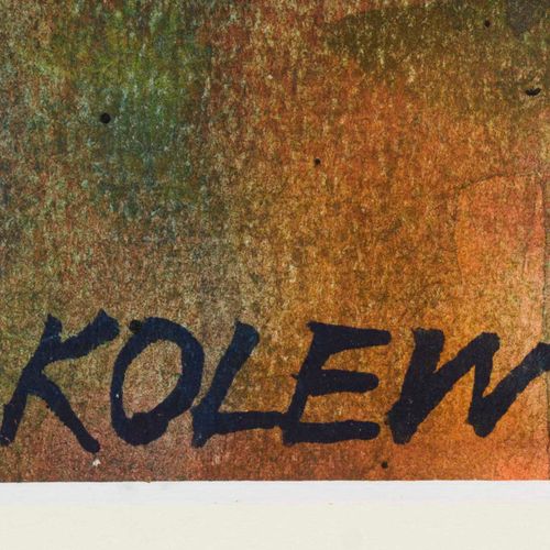 KOLEW, L.. Laszive Dame mit Fächer. 

科勒夫。 L.
拿着扇子的淫荡女人
水彩画。左下方有签名。
剪贴画 23,5 x 3&hellip;