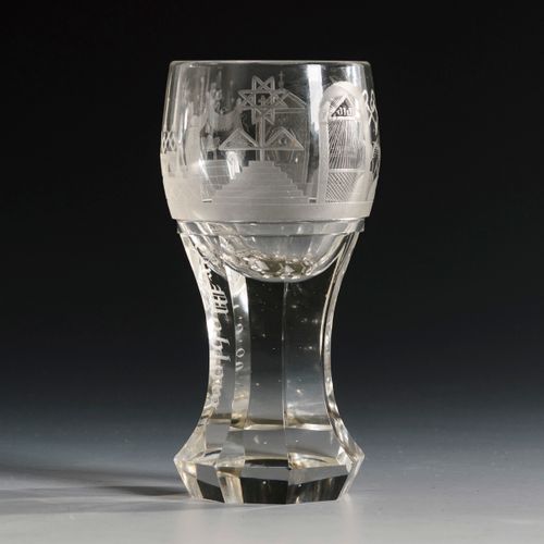 Freimaurerglas 

Masonic glass. 
2nd half of the 19th century.
Colourless glass.&hellip;