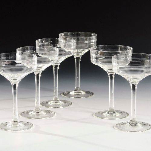6 Jugendstil-Sektschalen 

6 copas de champán Art Nouveau. 
Alrededor de 1900/10&hellip;
