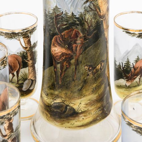 Weinkanne und 6 Gläser mit Jagdmotiven 

Brocca da vino e 6 bicchieri con motivi&hellip;