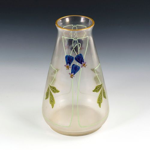 Jugendstil-Vase mit Emailmalerei 

Art nouveau vase with enamel painting. 
Aroun&hellip;