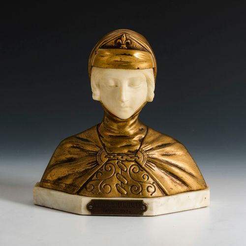 VAERENBERGH, Gustave van (1873 Gand - 1927 Schaerbeck). Weibliche Bronze-Alabast&hellip;