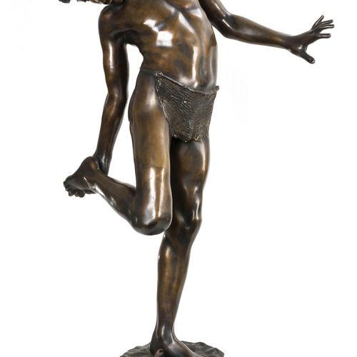 DE LOTTO, Annibale (1877 - 1932). Bronzeskulptur groß, Knabe, sich vor Krebs ers&hellip;