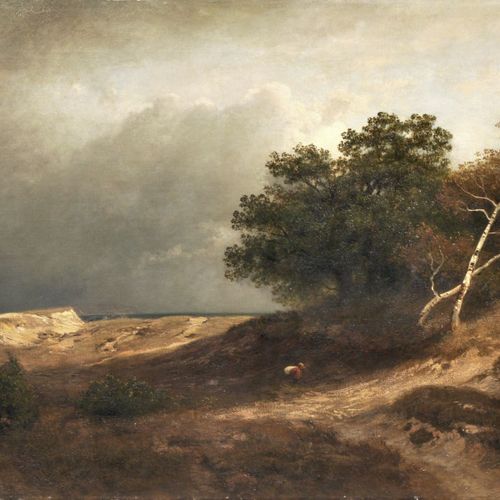 Null 海因里希-沃斯伯格，有徒步者和即将到来的雷雨的荒地。1877年。
Heinrich Vosberg1833 Leer - 1891 Gmunden。
&hellip;