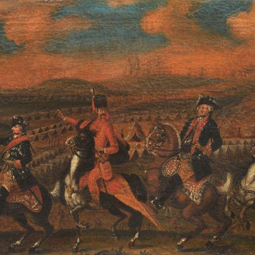 Null 德国艺术家，普鲁士国王腓特烈二世在七年战争中的库纳斯多夫战役。18世纪末，
布面油画。无符号。用黑色的凹槽模子装裱，有金色的视线条。

腓特烈二世（左&hellip;