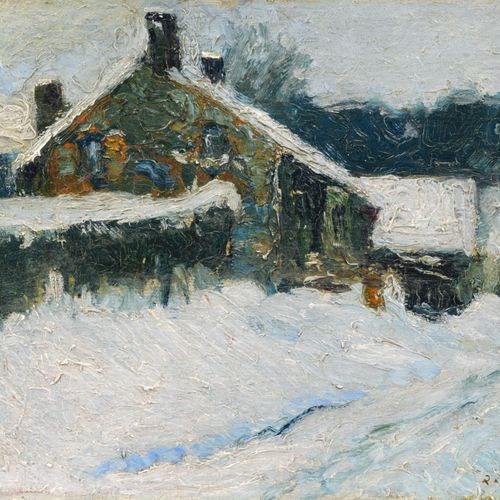 Null 理查德-海因茨，雪域家园。可能是20世纪20年代。
Richard Heintz1871 Herstal - 1929 Sy

木材上的油彩。签名为 &hellip;