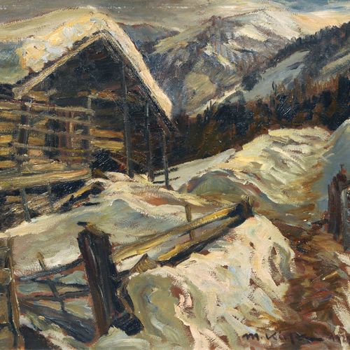 Null 迈克尔-马蒂亚斯-基弗，冬天的阿尔卑斯山小屋。1929.
Michael Mathias Kiefer1902年慕尼黑-1980年基姆塞河畔的费尔德维&hellip;