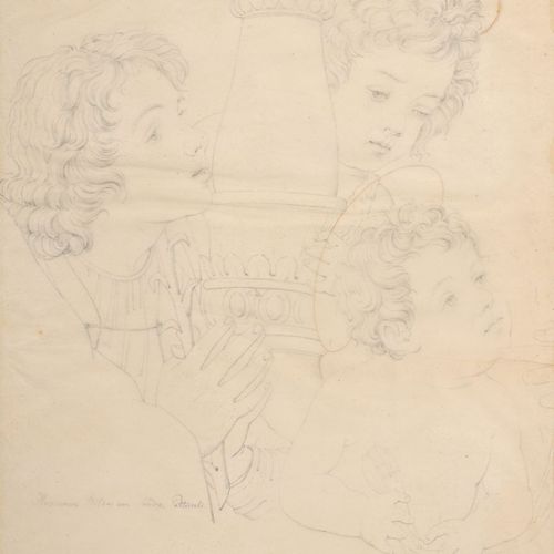 Null Paolo Toschi (d'après Sandro Botticelli ?), Ange et Enfant Jésus. 1er quart&hellip;