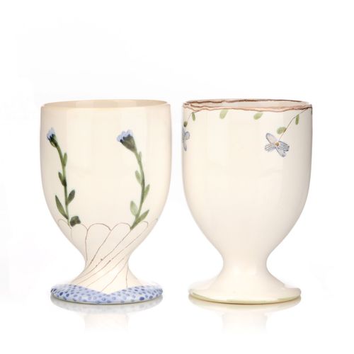 Null Foot cup with blue flowers / Foot cup with flower tendril. Heidi Manthey fo&hellip;