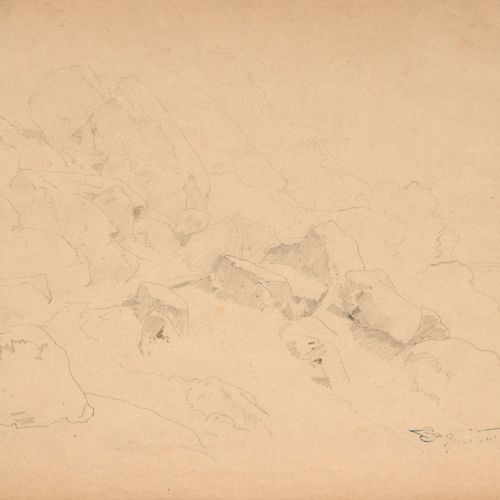 Null Carl Spitzweg, 岩石研究。19世纪中期。
Carl Spitzweg1808年慕尼黑-1885年同上。

铅笔画。无符号。右下方有蓝色的&hellip;