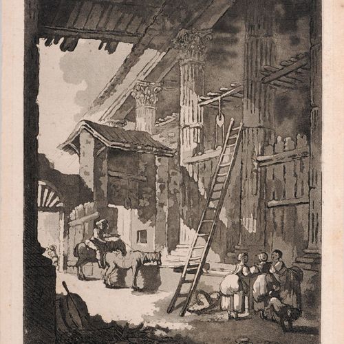 Null Jean Claude Richard de Saint-Non, Pferdetränke in einer Kirchenruine. 1776.&hellip;