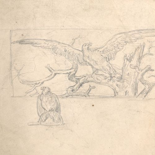 Null 吉多-哈默，14个动物、狩猎和寓言场景。可能是1870年代。
Guido Hammer1821 Dresden - 1898 ibid.

铅笔画，一&hellip;
