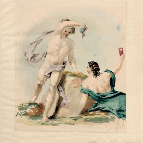 Null Albert Nugent, Bacchus avec une nymphe. 1841.
Albert Nugent 19.C.

Aquarell&hellip;