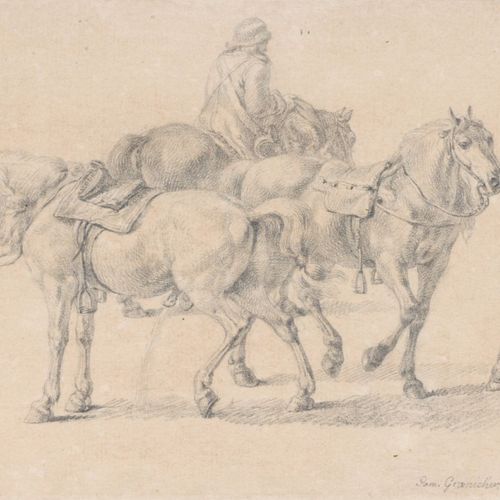 Null 塞缪尔-格拉尼彻，《骑兵群》/《在铁匠铺》/《猎物鸟和鸡群》。大约1800年。
Samuel Gränicher1758年之前，Zofingen - &hellip;