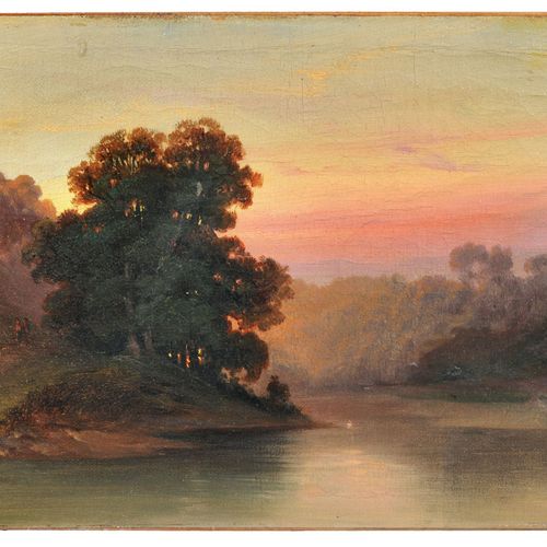 Null Woldemar Hottenroth (in the style of), Evening river landscape. 1870s. 
 Wo&hellip;