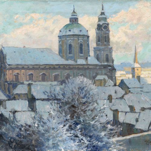 Null Vaclav Stein，布拉格--圣尼古拉的冬景。1940年左右。
Vaclav Stein1917 Prague - 1944 ibid.

布面&hellip;