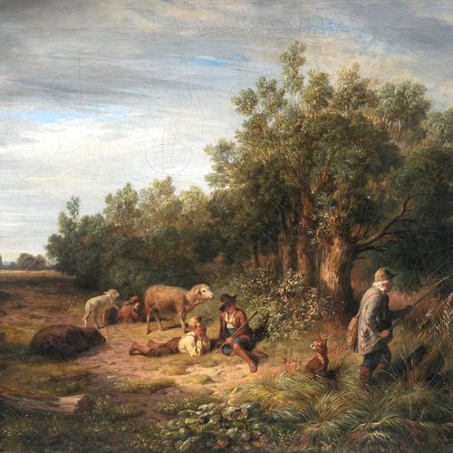 Null 塞巴斯蒂安-哈本斯查登 "一个渔夫和牧羊人"。19世纪中期。
Sebastian Habenschaden1813年慕尼黑-1868年同上。

布面油&hellip;
