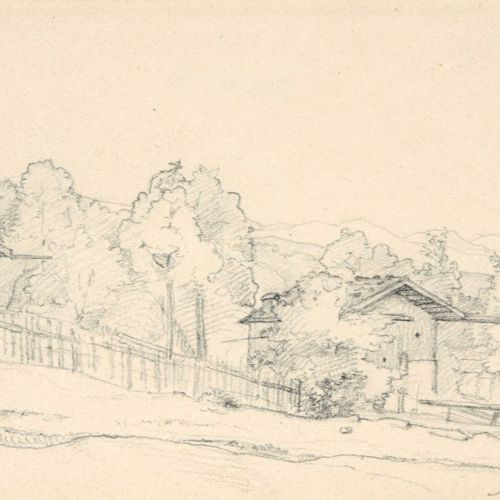 Null Adrian Ludwig Richter (École) "Partenkirchen" / "Grand jardin près de Dresd&hellip;