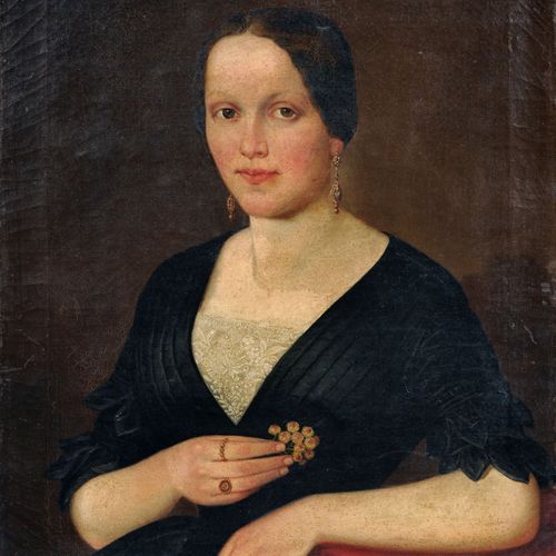 Null Retratista desconocido, Retrato de una joven con rosas enanas. 1840s. 
 Óle&hellip;