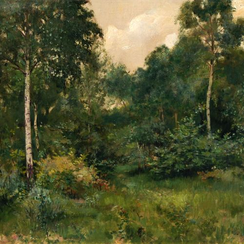 Null 查尔斯-米歇尔，森林中的清道夫。1903.
Charles Michel 1874 Liège - 1967

油画纸板上的油画。左下方有 "Ch. &hellip;