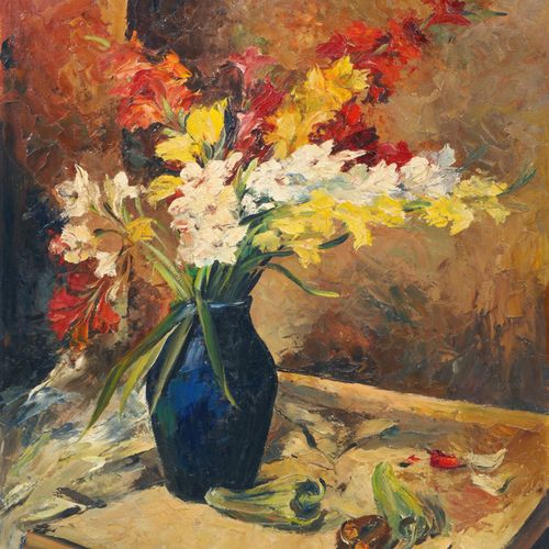 Null Walter Prescher van Ed, Still life with flowers and gladioli. Probably 1950&hellip;