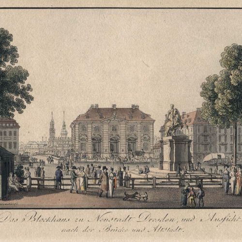 Null Johann Carl August Richter "Il fortino della città nuova di Dresda e vista &hellip;