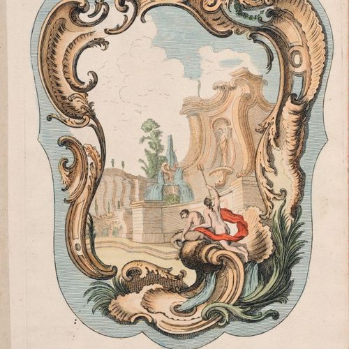 Null Pierre Edmé Babel et autres artistes, 12 cartouches de style rococo avec fo&hellip;