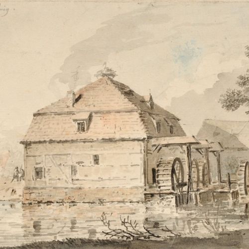Null German draughtsman "Mill at Lößnig" (Leipzig). Late 18th century.
Watercolo&hellip;
